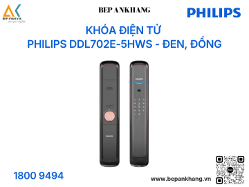 Khóa điện tử PHILIPS DDL702E-5HWS - Đen, Đồng